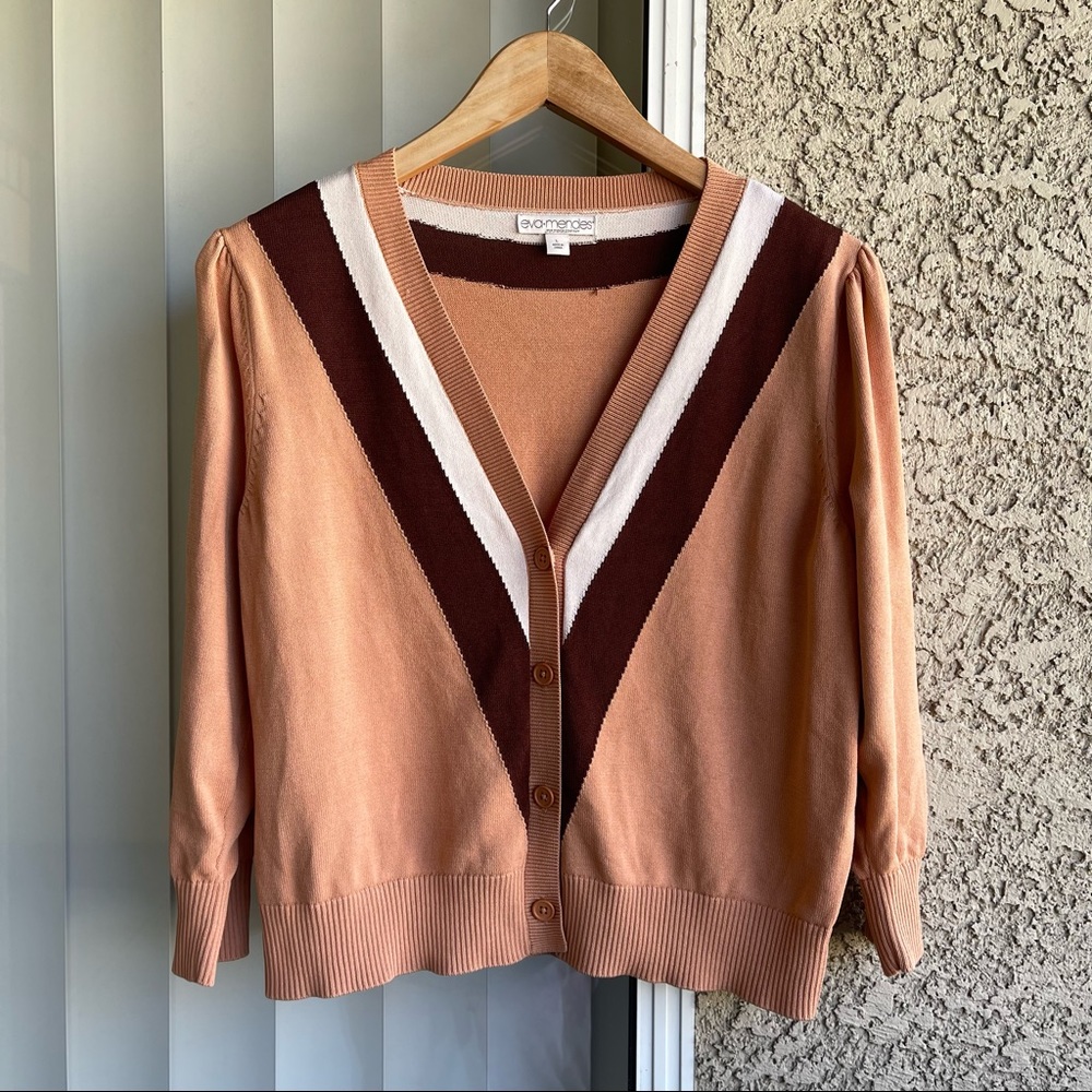 Eva Mendes by New York & Company V neck button down Cardigan sweater SZ: L